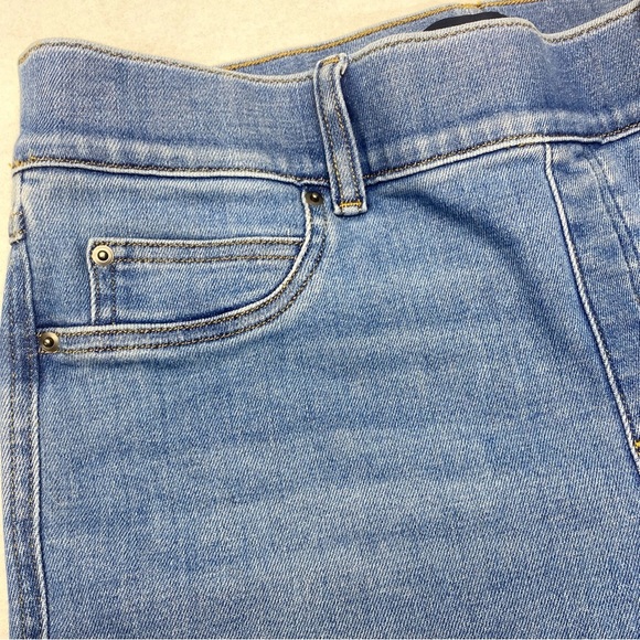 SPANX FLARE JEANS WOMENS LARGE PULL ON CITY CASUAL COLLEGE - Picture 4 of 10